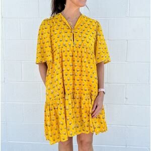 Sunshine Tienda - Yellow Marigold Bondi Dress Size XS/S Swingy Cotton Boho
